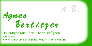 agnes berlitzer business card